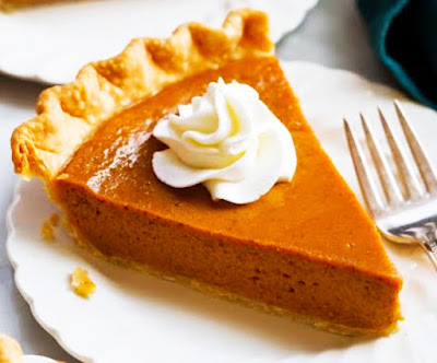 Simple Pumpkin Pie Recipe with whipped cream
